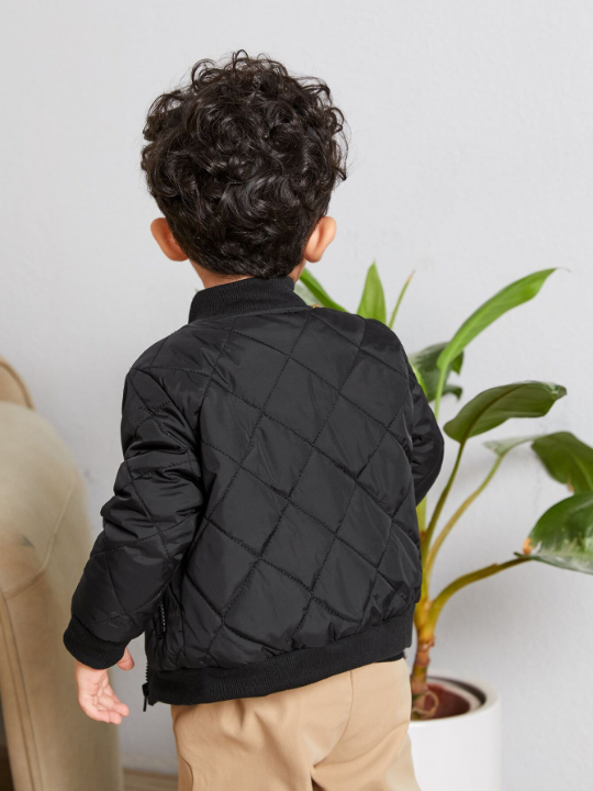 Baby Boy Girl Zip Up Quilted Bomber Jacket