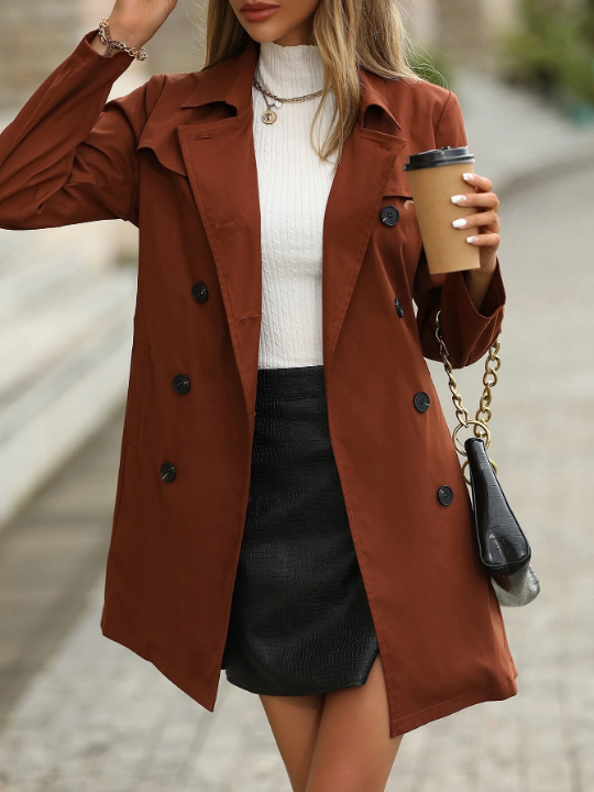 Double Breasted Belted Trench Coat