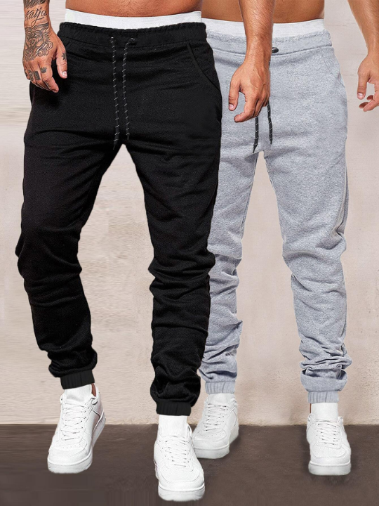 Manfinity Homme Men's 2-Pack Loose Fit Drawstring Waist Sweatpants