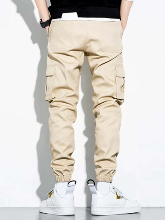 Manfinity Hypemode Men Letter Patched Flap Pocket Cargo Pants