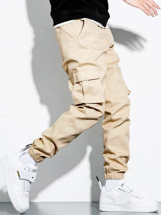 Manfinity Hypemode Men Letter Patched Flap Pocket Cargo Pants