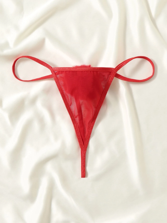 Pure Desire Mesh Pompom Detail Thong