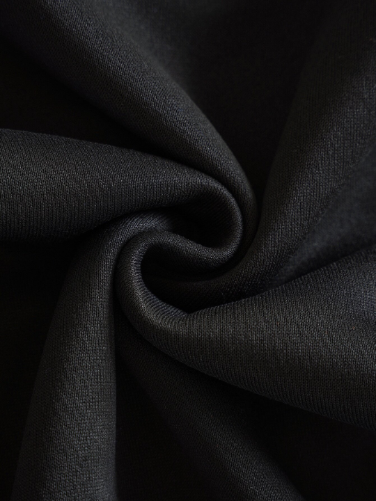 Men Solid Drawstring Pocket Detail Thermal Lined Sweatshirt