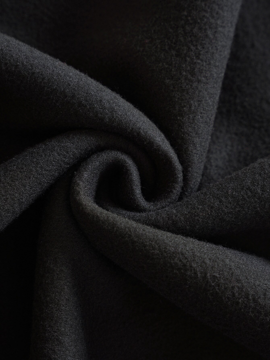 Men Solid Drawstring Pocket Detail Thermal Lined Sweatshirt