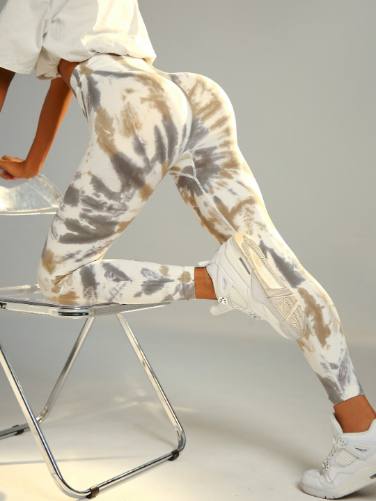 Sport Seamluxe Tie Dye Wideband Waist Sports Leggings