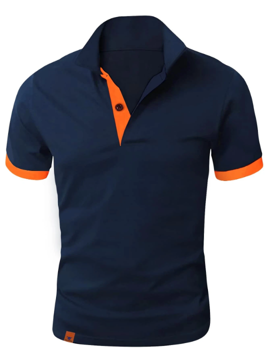 Manfinity Homme Men Contrast Trim Polo Shirt