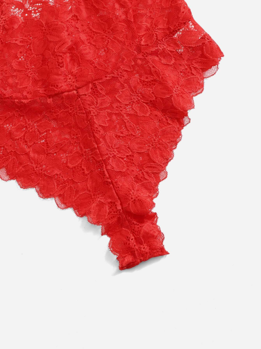 Classic Sexy Floral Lace Plunging Teddy Bodysuit