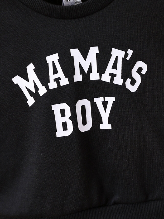 Baby Boy Letter Graphic Pullover & Sweatpants