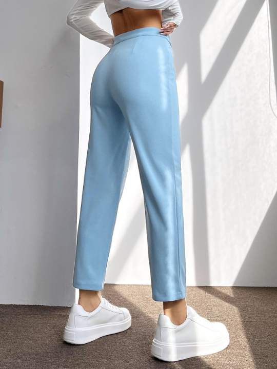 PETITE High Waist Press Crease Tapered Spring Women Pants