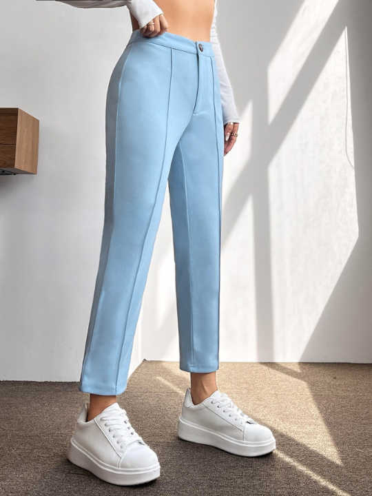 PETITE High Waist Press Crease Tapered Spring Women Pants