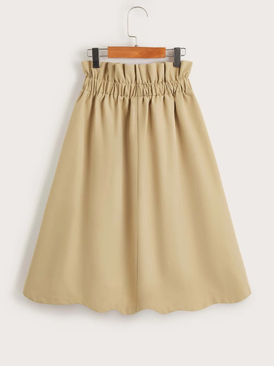 Tween Girl Paperbag Waist Flare Skirt