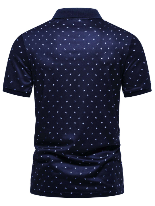 Manfinity Homme Men Allover Print Polo Shirt