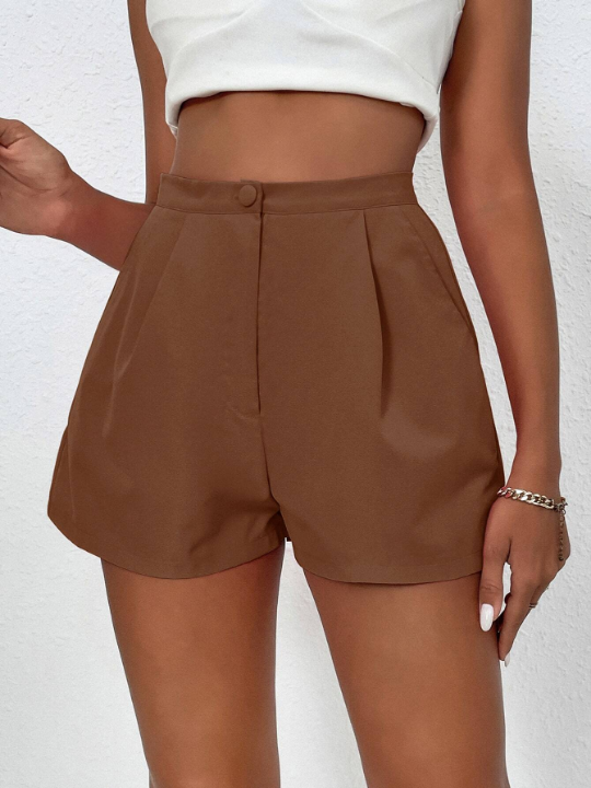 Essnce Plicated Detail Wide Leg Shorts