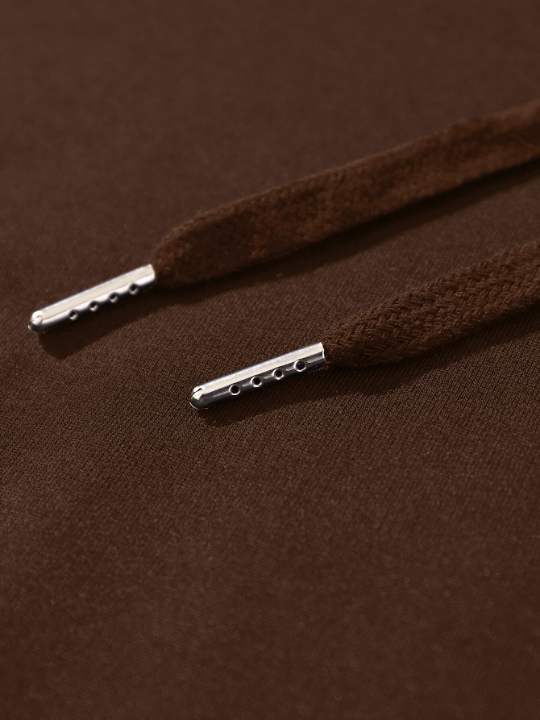 Rick and Morty | ROMWE Guys Letter Cartoon Graphic Kangaroo Pocket Drawstring Hoodie