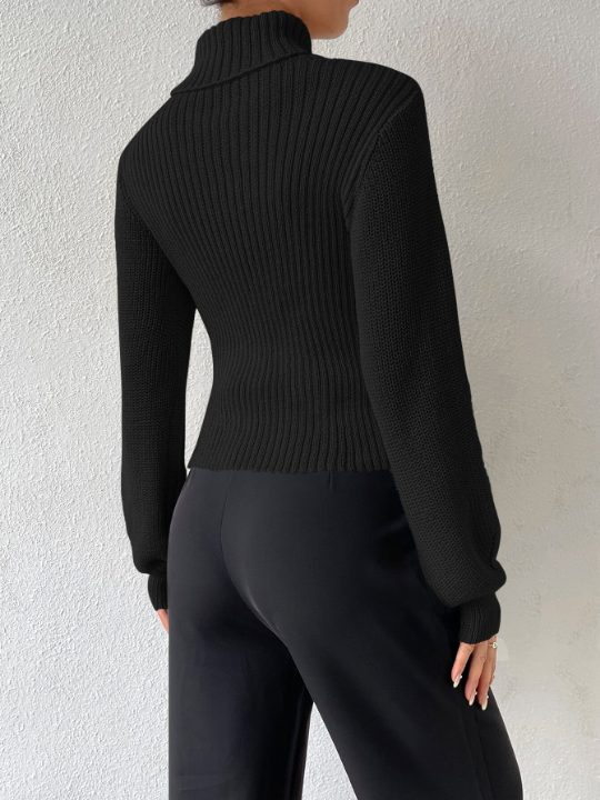 BAE Turtleneck Cut Out Eyelet Detail Sweater