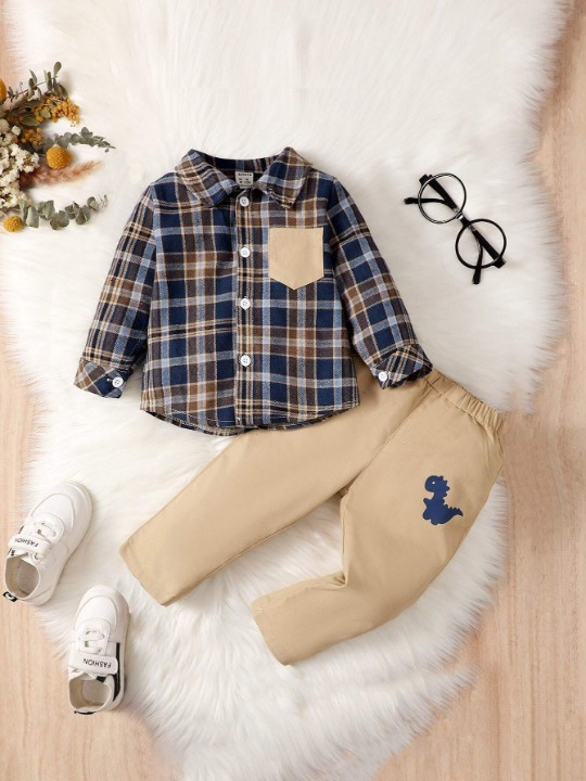 Baby Boy Tartan Print Shirt & Pants