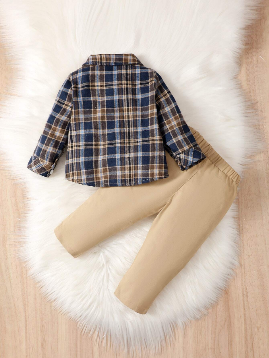 Baby Boy Tartan Print Shirt & Pants