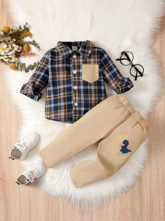 Baby Boy Tartan Print Shirt & Pants