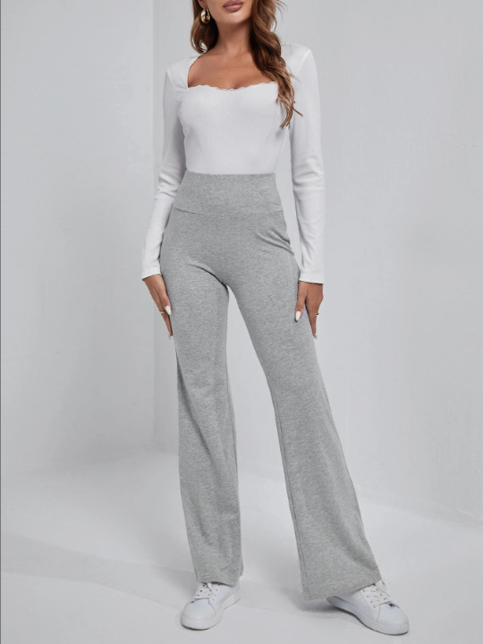 Essnce Wide Waistband Flare Leg Pants