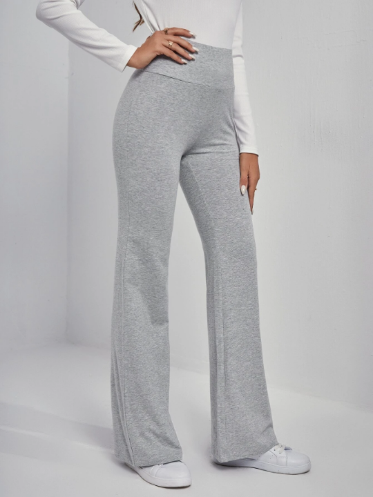 Essnce Wide Waistband Flare Leg Pants