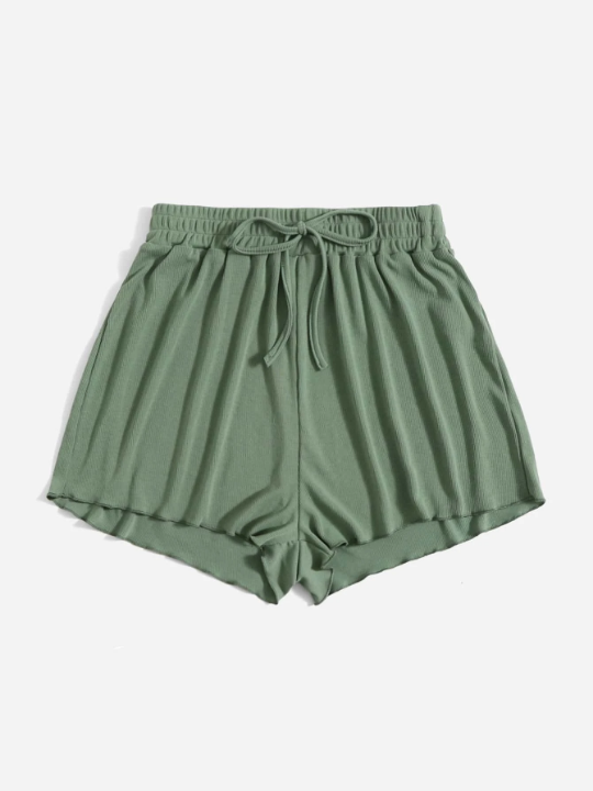 EZwear Knot Waist Solid Shorts