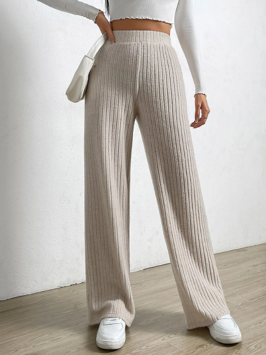 EZwear Elastic Waist Wide Leg Pants