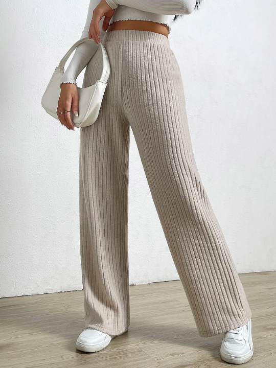 EZwear Elastic Waist Wide Leg Pants