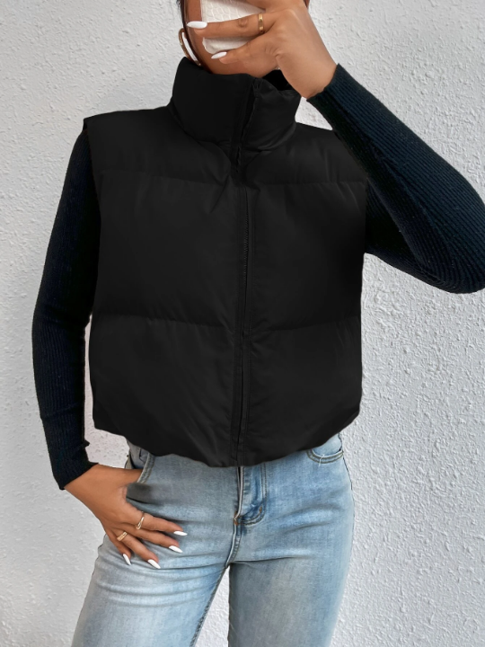 EZwear Spring Outfits Zip Up Puffer Vest Coat