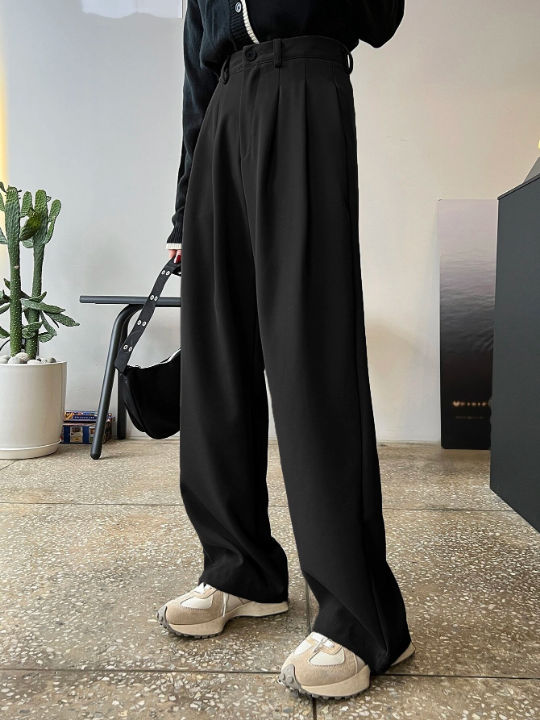 DAZY Fold Pleated Slant Pocket Pants