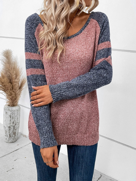 LUNE Colorblock Raglan Sleeve Sweater