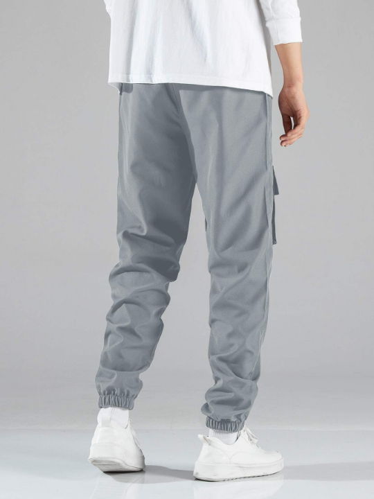 Manfinity Hypemode Men Letter Graphic Drawstring Cargo Pants