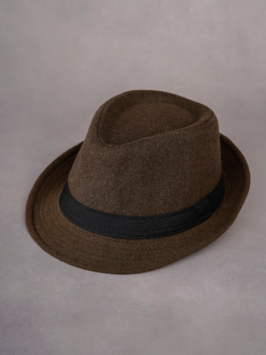 Men Tape Decor Fedora Hat