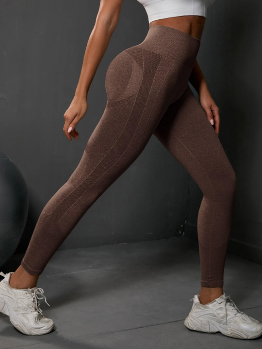 Yoga Basic Yoga Leggings Seamless High Stretch Tummy Control Sports Tights