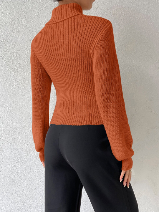 BAE Turtleneck Cut Out Eyelet Detail Sweater