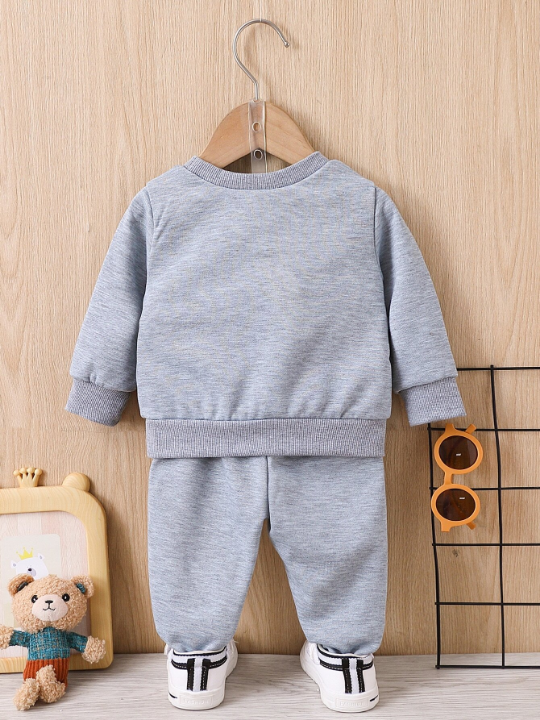 Baby Boy Letter Graphic Pullover & Sweatpants