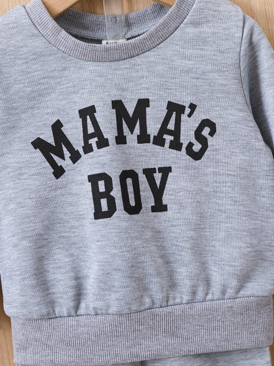 Baby Boy Letter Graphic Pullover & Sweatpants