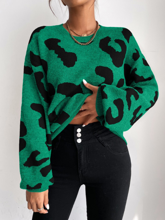 Essnce Drop Shoulder Fluffy Knit Sweater