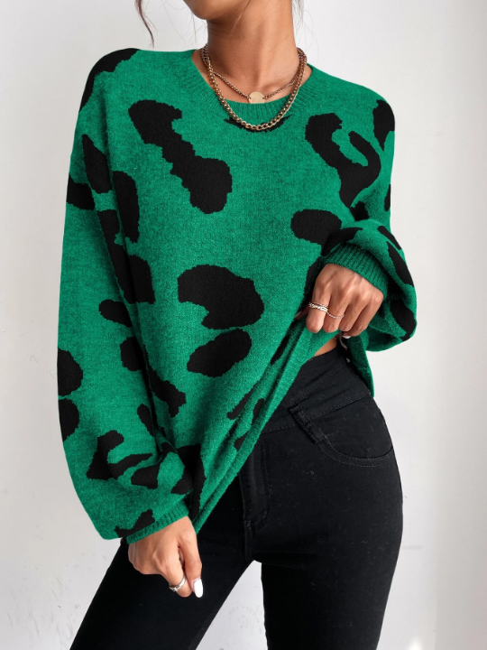 Essnce Drop Shoulder Fluffy Knit Sweater