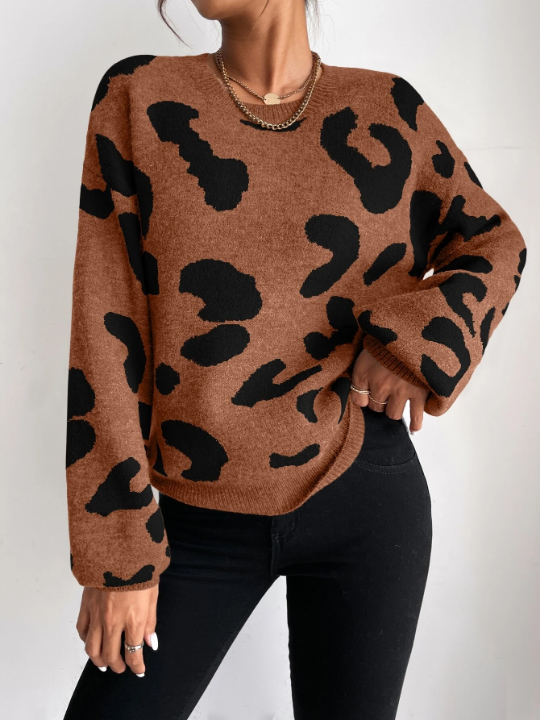 Essnce Graphic Pattern Drop Shoulder Sweater