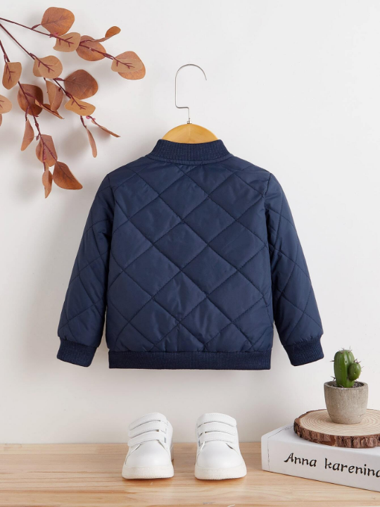 Baby Boy Zip Up Quilted Bomber Jacket