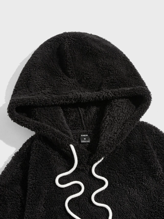 Manfinity Hypemode Men Drawstring Detail Teddy Hoodie