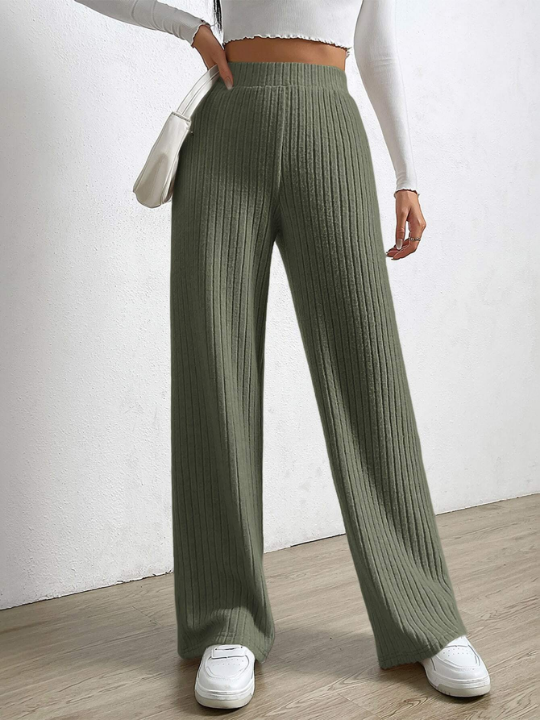 EZwear Elastic Waist Wide Leg Pants