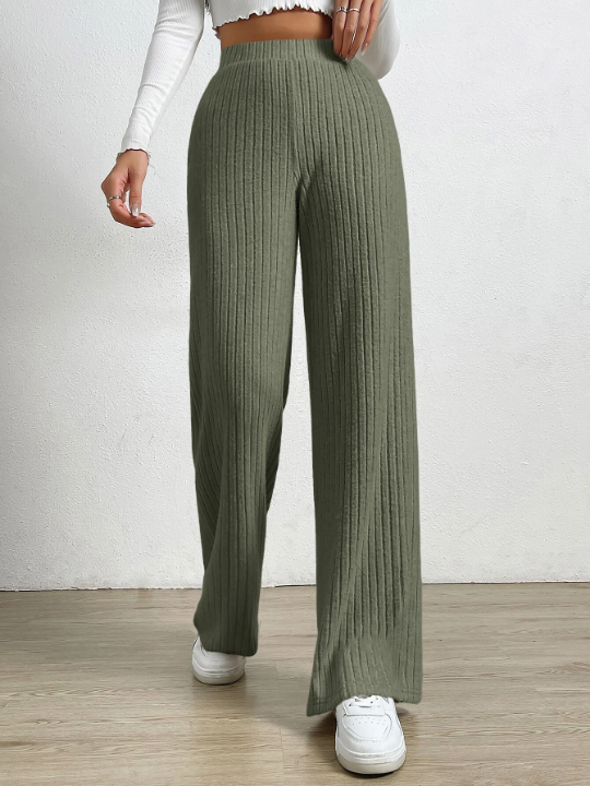 EZwear Elastic Waist Wide Leg Pants