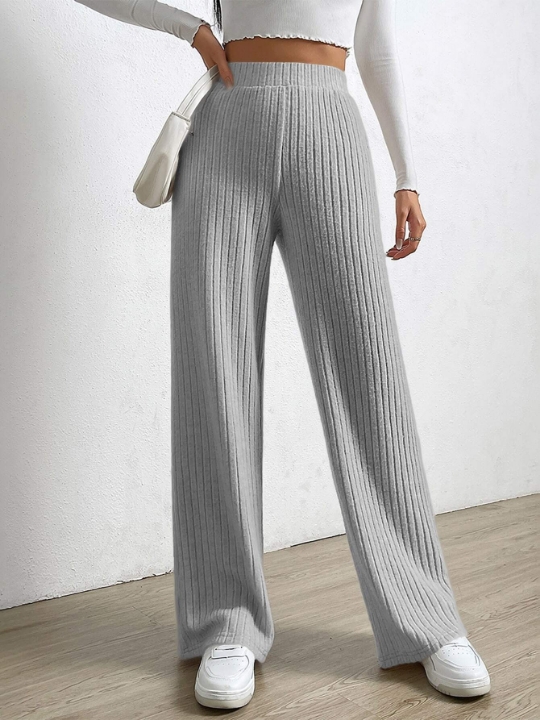 EZwear Elastic Waist Straight Leg Pants