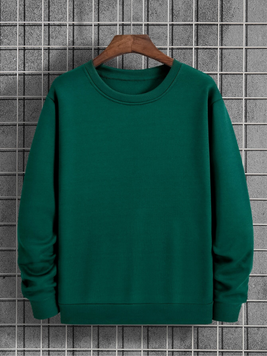 Men Solid Thermal Lined Sweatshirt