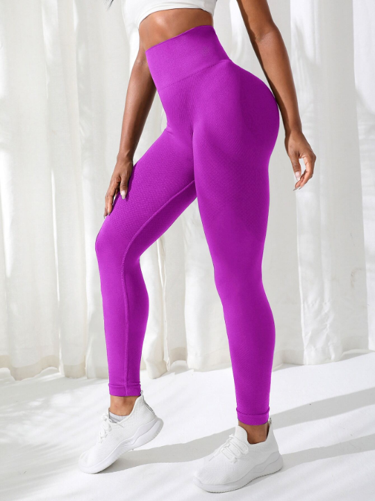 Yoga Basic Yoga Leggings Seamless Booty Sculpt Tummy Control Fitness Tights