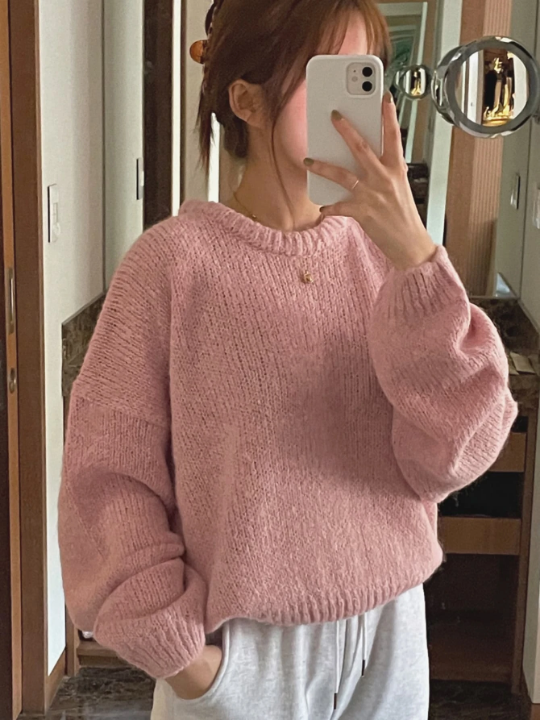 DAZY Drop Shoulder Ribbed Knit Sweater