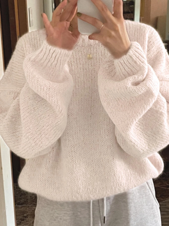 DAZY Drop Shoulder Ribbed Knit Sweater