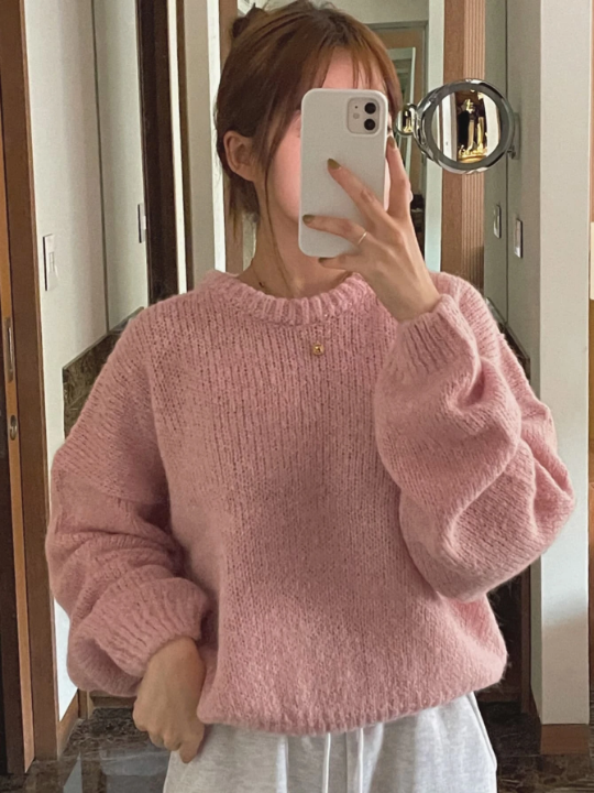 DAZY Drop Shoulder Ribbed Knit Sweater