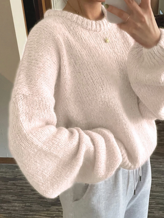 DAZY Drop Shoulder Ribbed Knit Sweater